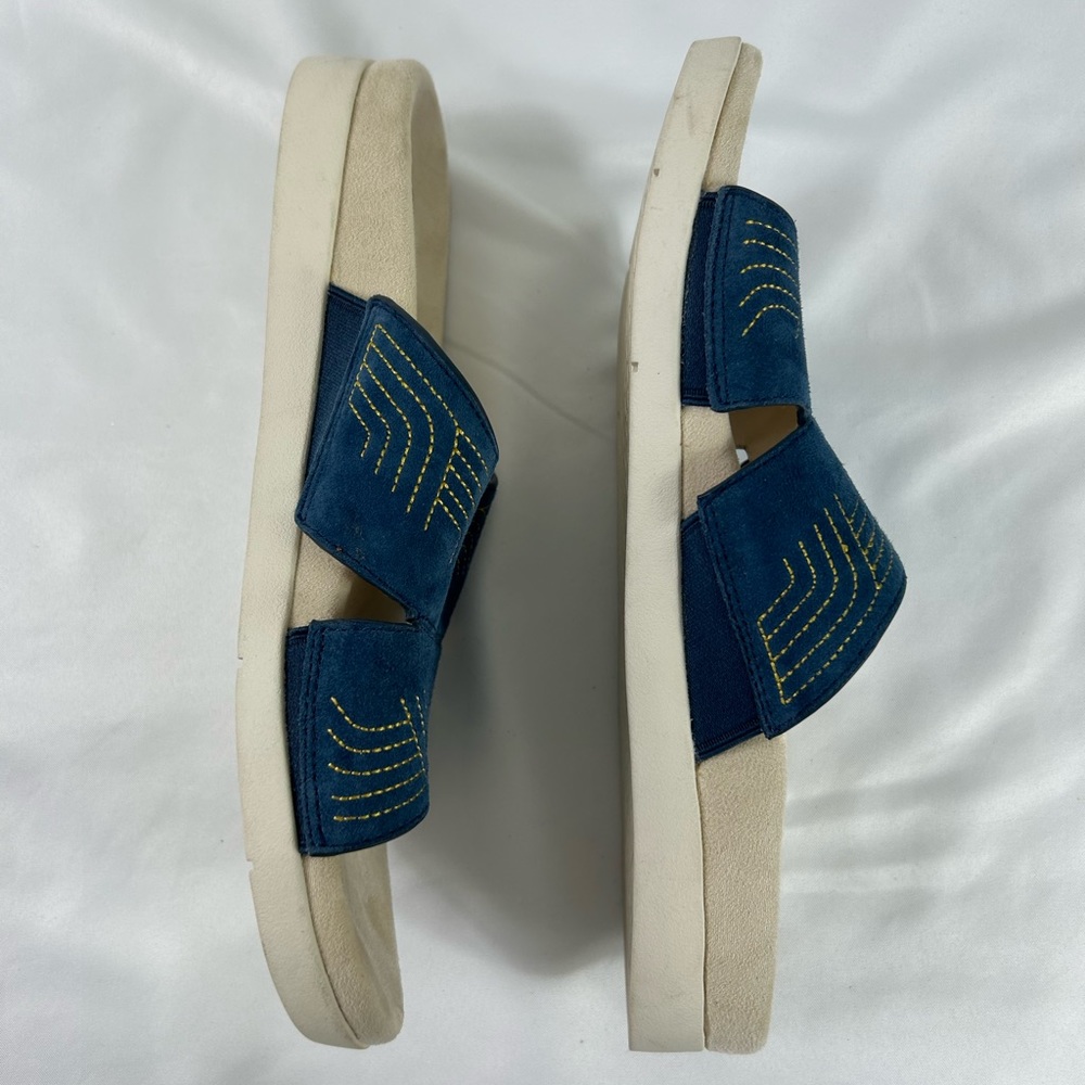 Spenco Twilight Ellie Women's Suede Leather Orthotic Slide Sandal Blue 9.5 EUC - Picture 7 of 14